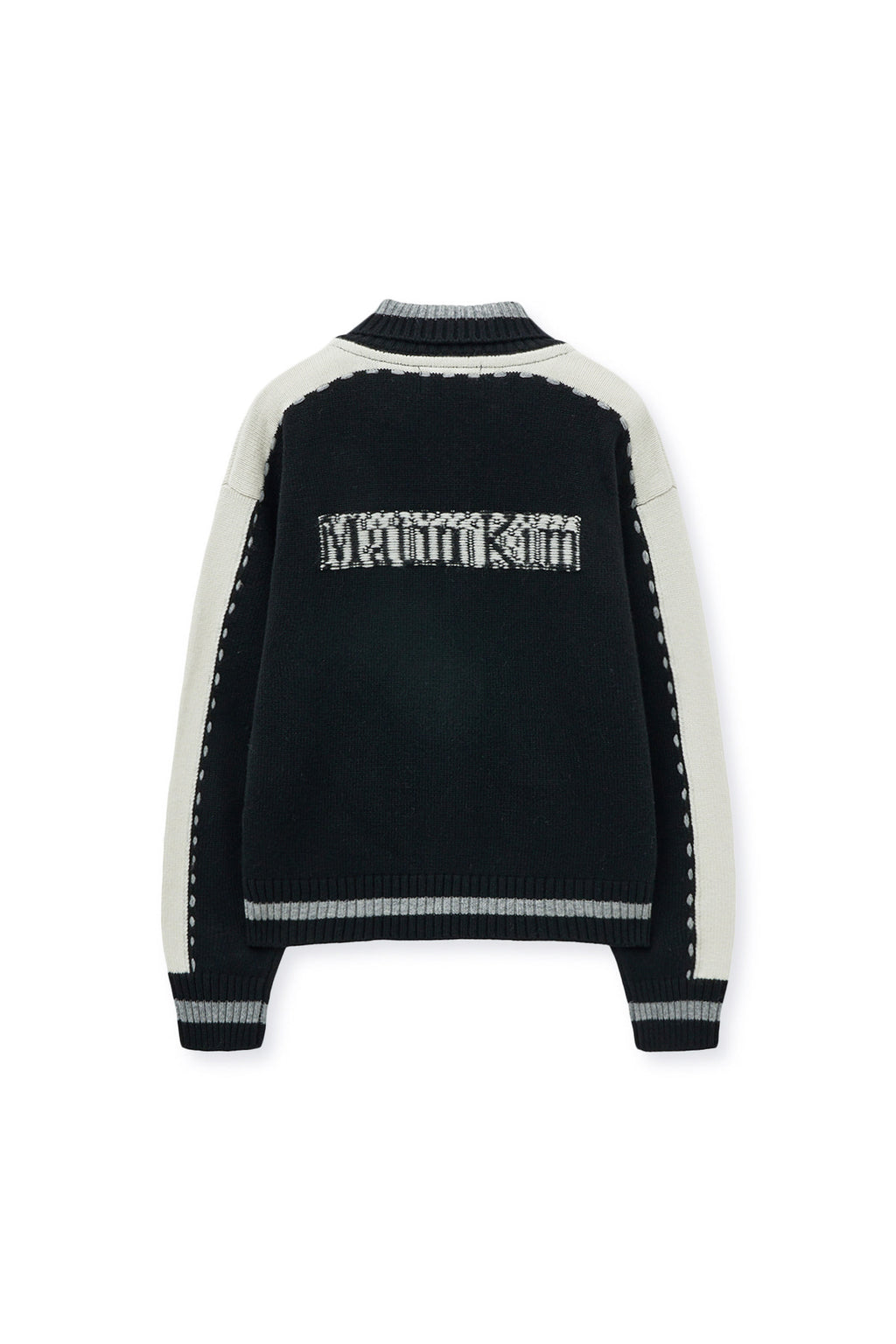 Matin Kim - Matin Kim Initial Knit Zip Up (Black) product image 2 | TRAB K-Fashion Australia