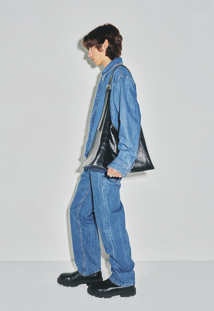 Tonywack - Covered Front Denim Blouson (Lightning Washed Blue) product image 2 | TRAB K-Fashion Australia