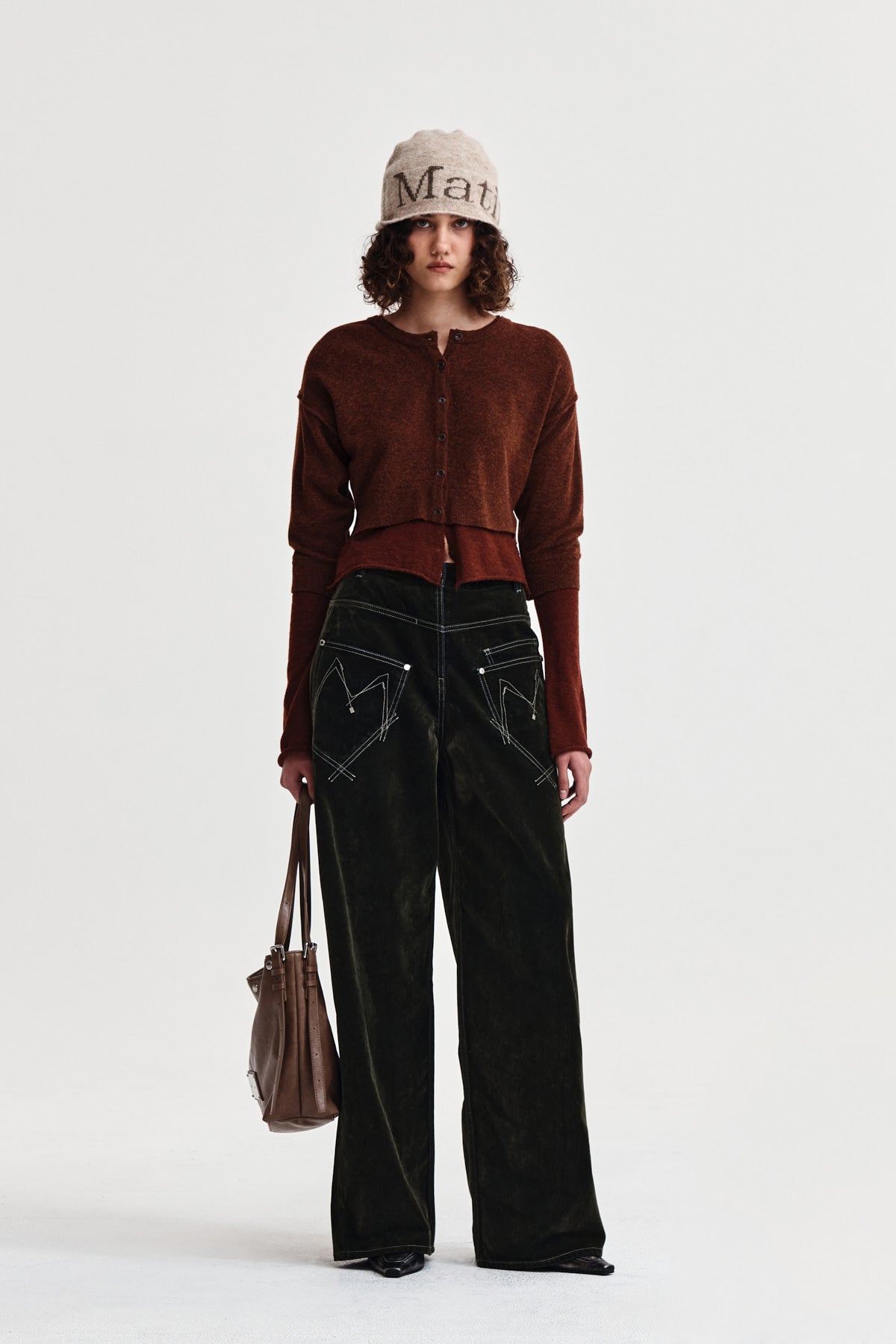 Matin Kim - Layered Texture Knit Cardigan (Brown) product image 8 | TRAB K-Fashion Australia
