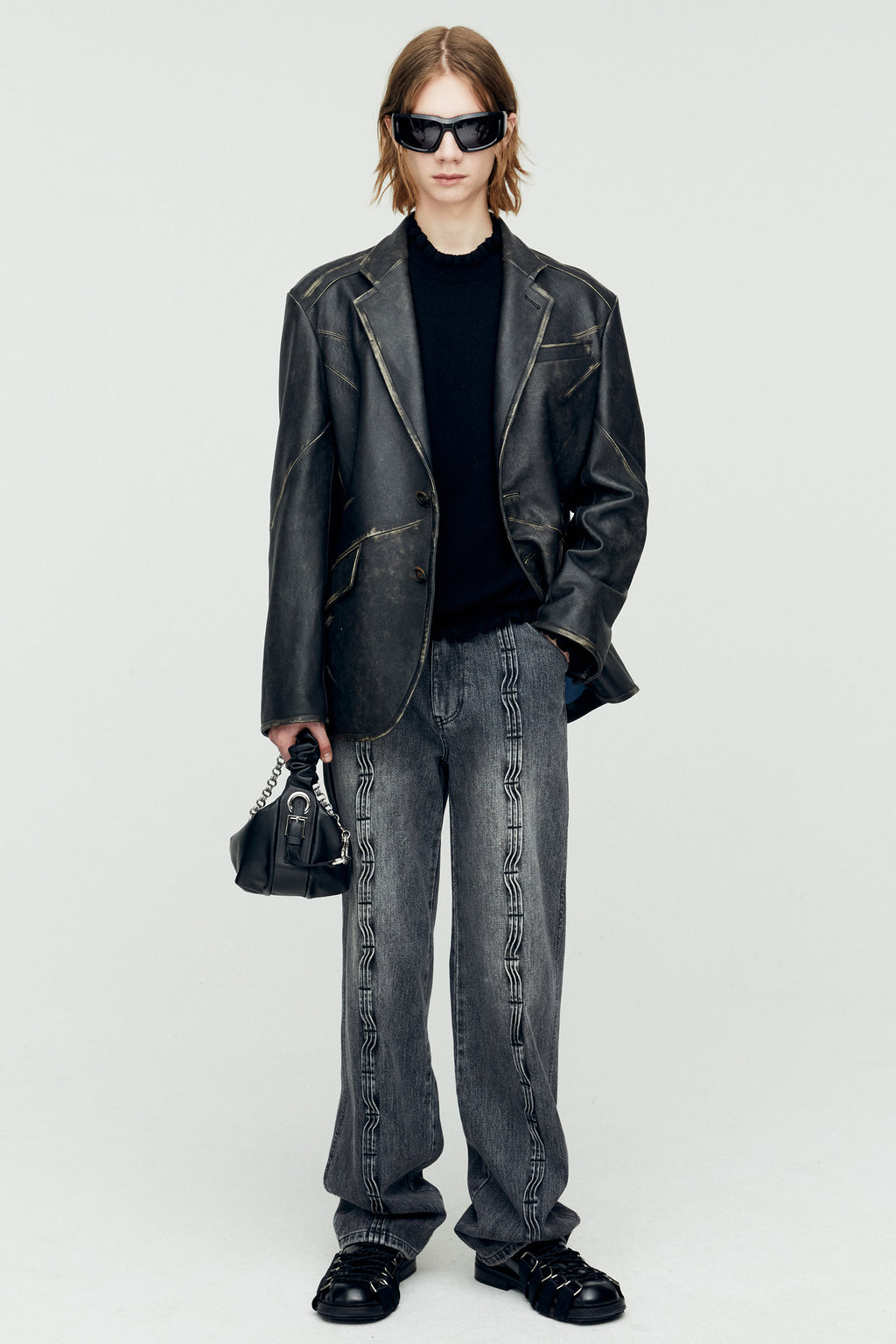 Andersson Bell - Flower Rib Crew-Neck Sweater (Black) product image 5 | TRAB K-Fashion Australia