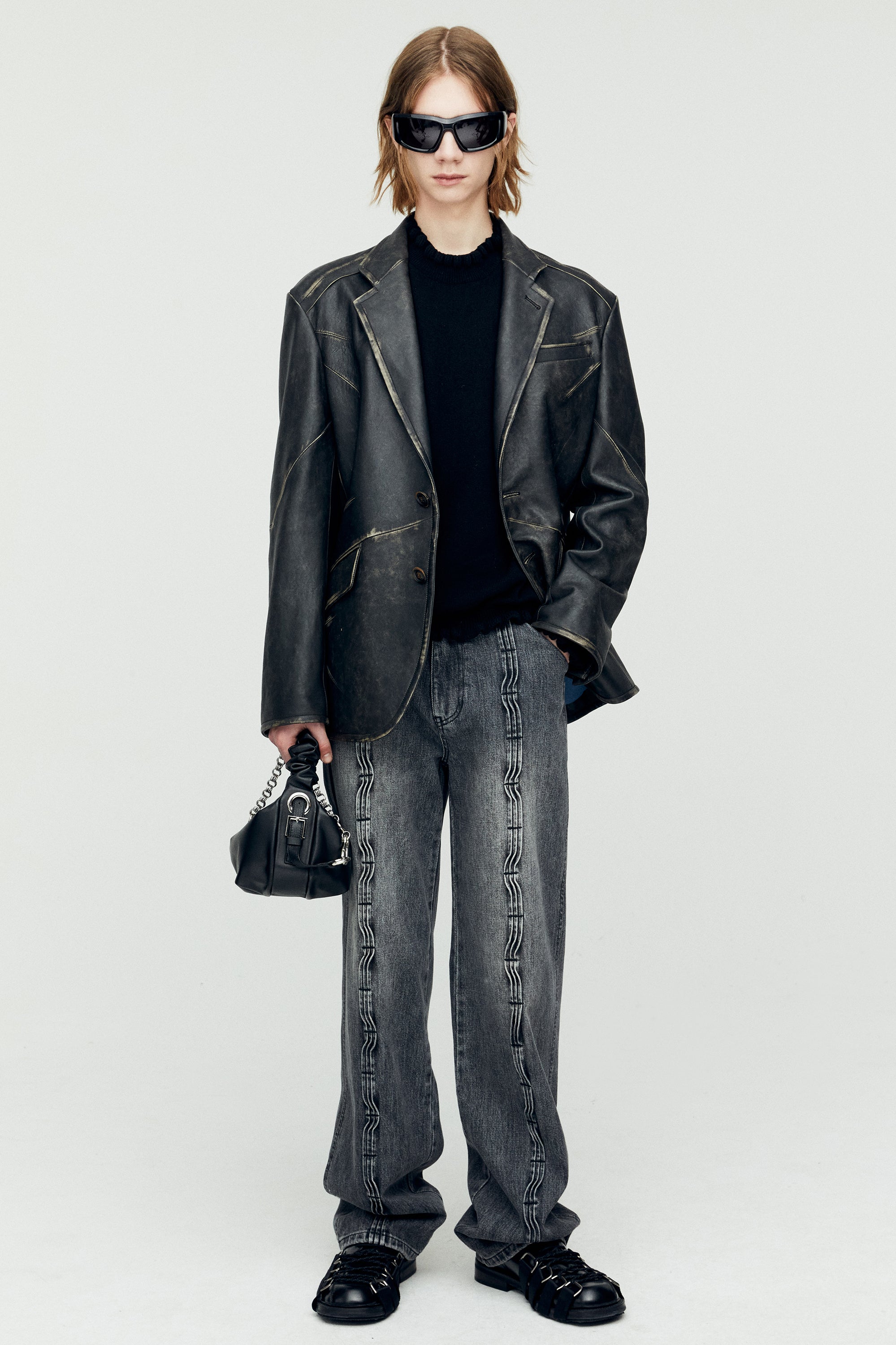 Andersson Bell - Flower Rib Crew-Neck Sweater (Black) product image 5 | TRAB K-Fashion Australia