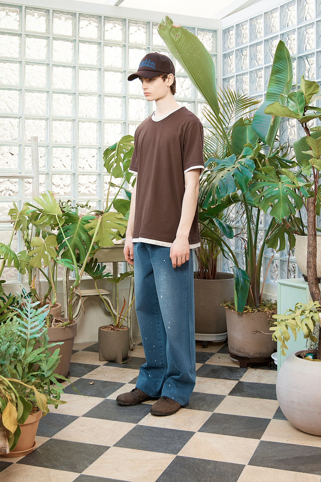 Matin Kim - Back Line Point Soft Shiny Denim Pants (Blue) product image 8 | TRAB K-Fashion Australia
