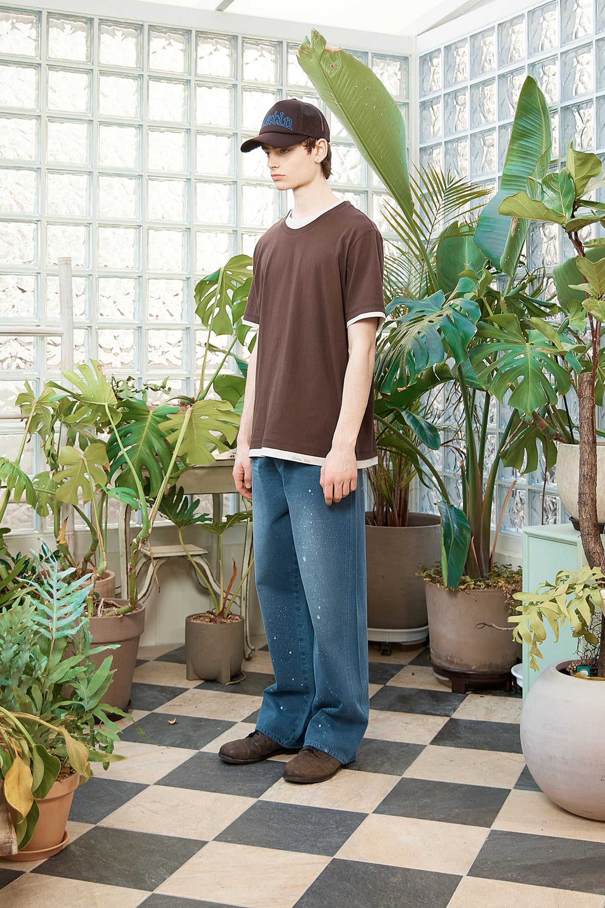 Matin Kim - Back Line Point Soft Shiny Denim Pants (Blue) product image 8 | TRAB K-Fashion Australia