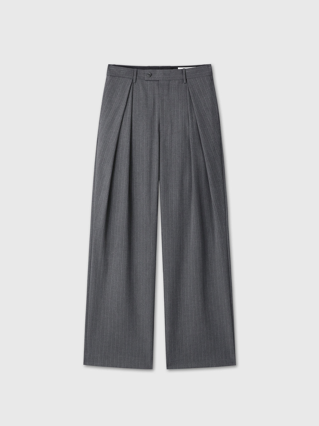 Tonywack - Cross Tuck Wide Trousers (Grey Pinstripe) product image 7 | TRAB K-Fashion Australia