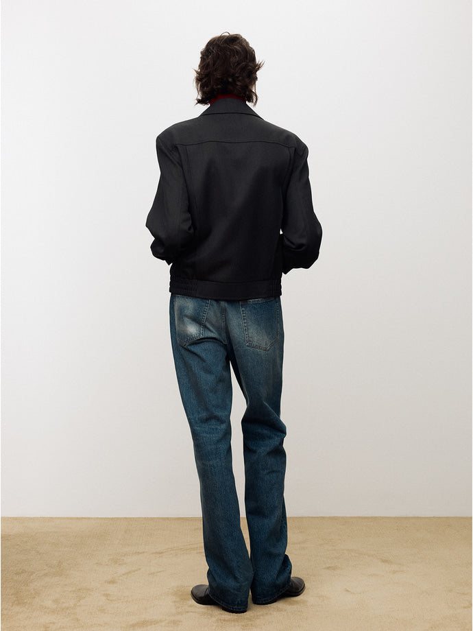 Tonywack - Textured Wool Oversized Blouson (Dark Grey) product image 4 | TRAB K-Fashion Australia