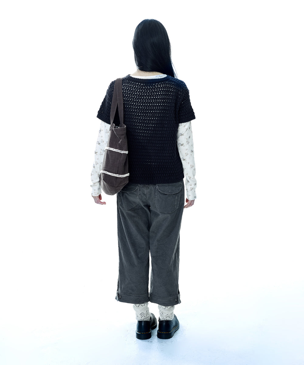 Coyseio - Rustic Corduroy Capri Pants (Charcoal) product image 8 | TRAB K-Fashion Australia