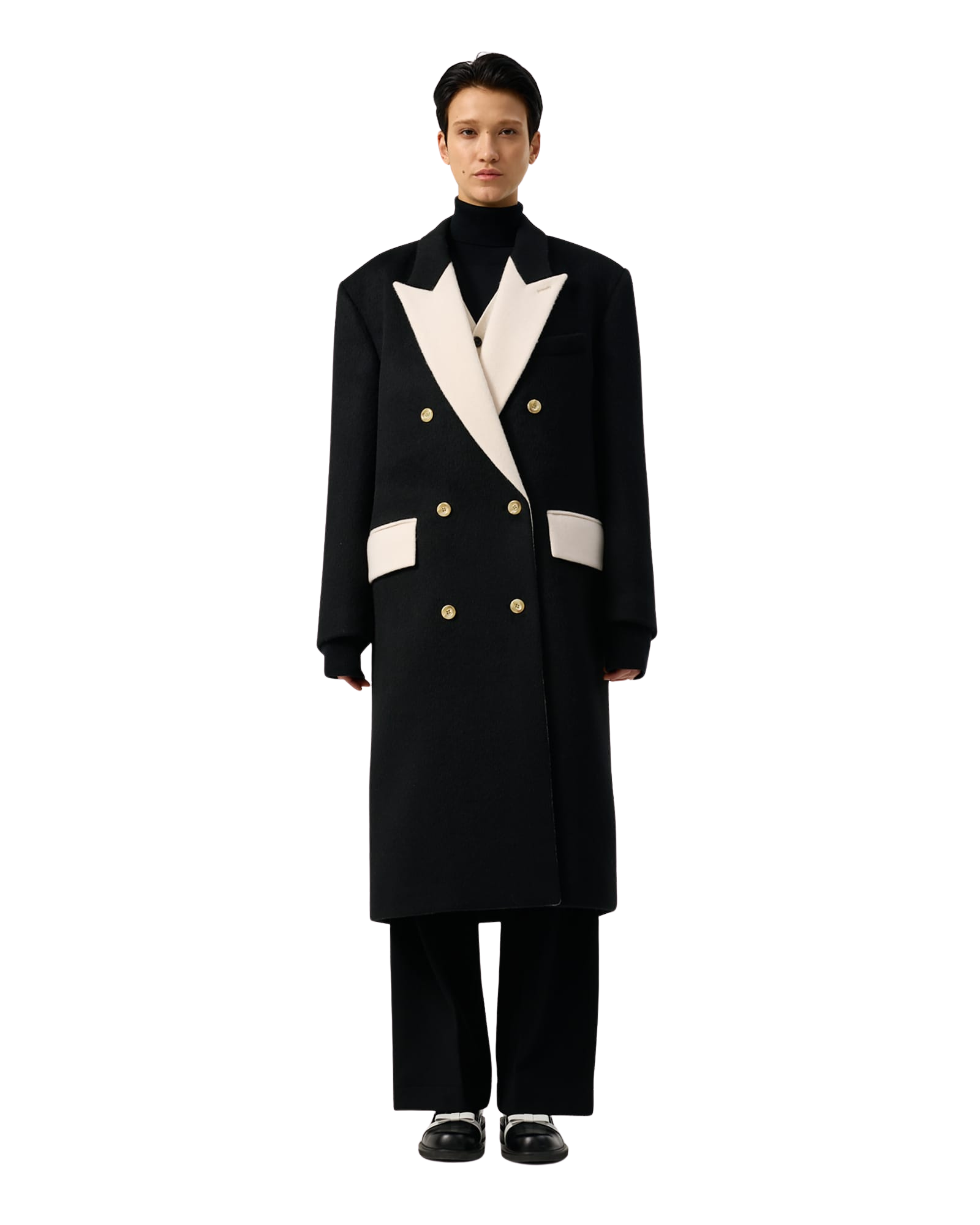 Kimhe Kim - Bi Color Double Breasted Coat (Black/Ivory) product image 17 | TRAB K-Fashion Australia