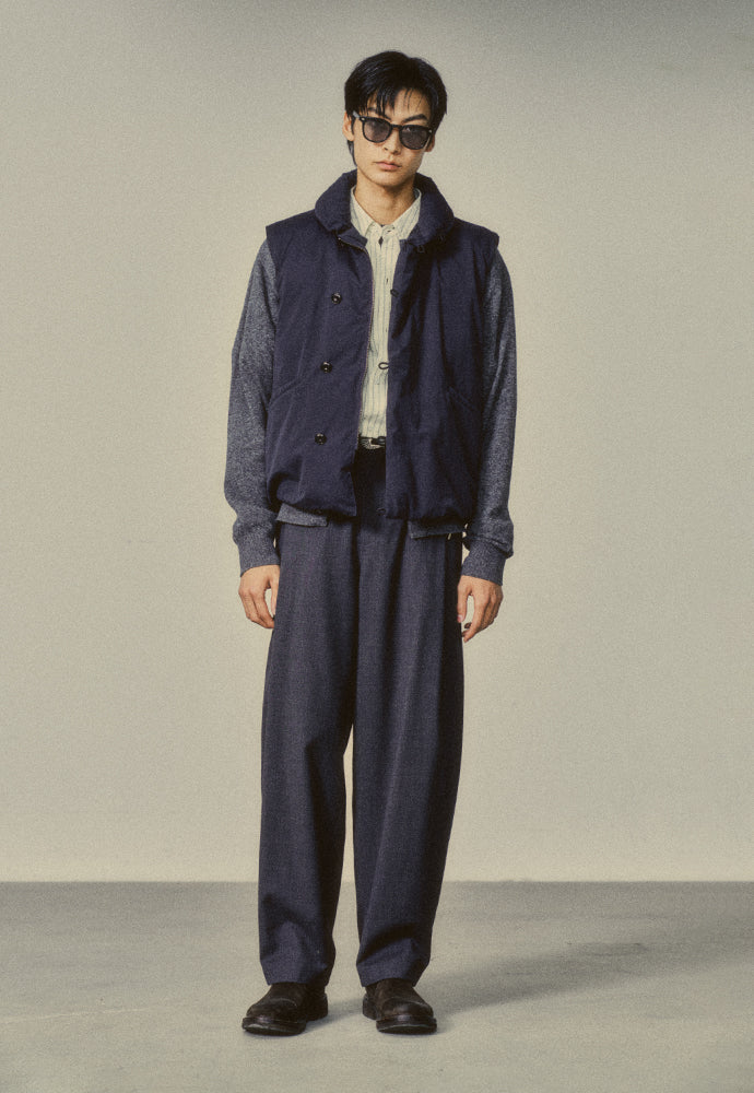 Art if acts - Shawl Collar Down Vest (Navy) product image 2 | TRAB K-Fashion Australia