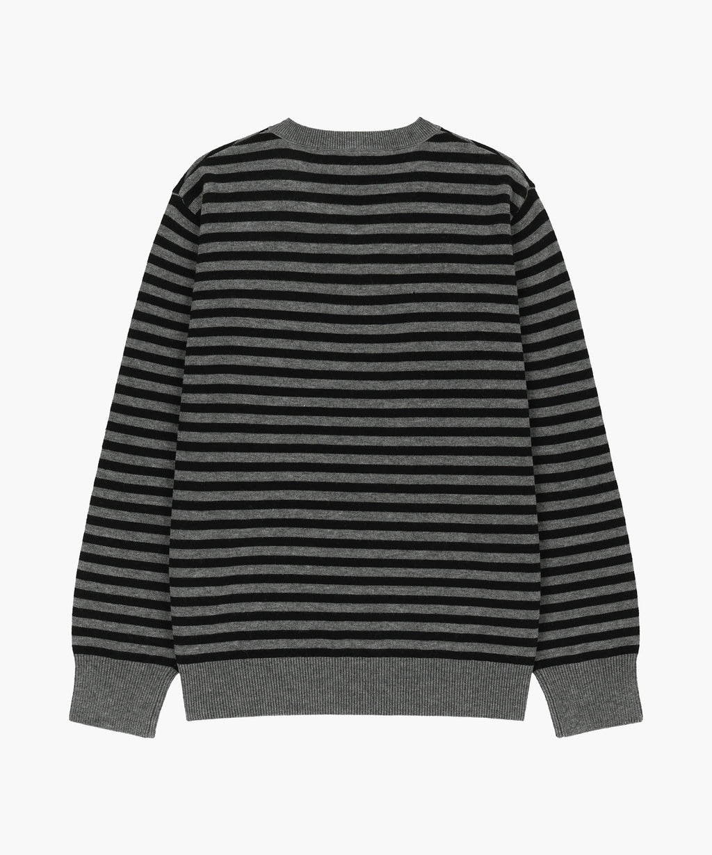 Marithe & Francois Girbaud - Micro Classic Logo V-neck Knit (Charcoal) product image 6 | TRAB K-Fashion Australia