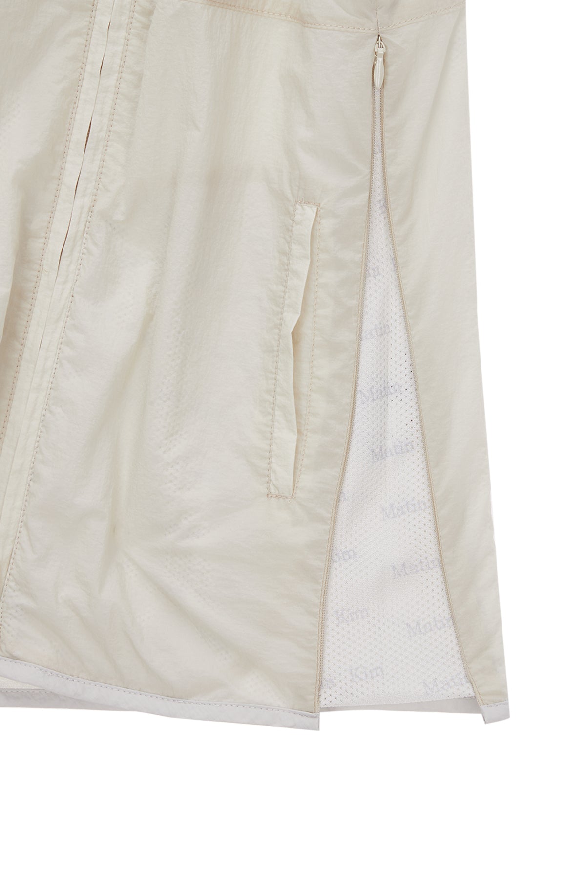 Matin Kim - High Neck Taping Zip Up Vest (Beige) product image 4 | TRAB K-Fashion Australia