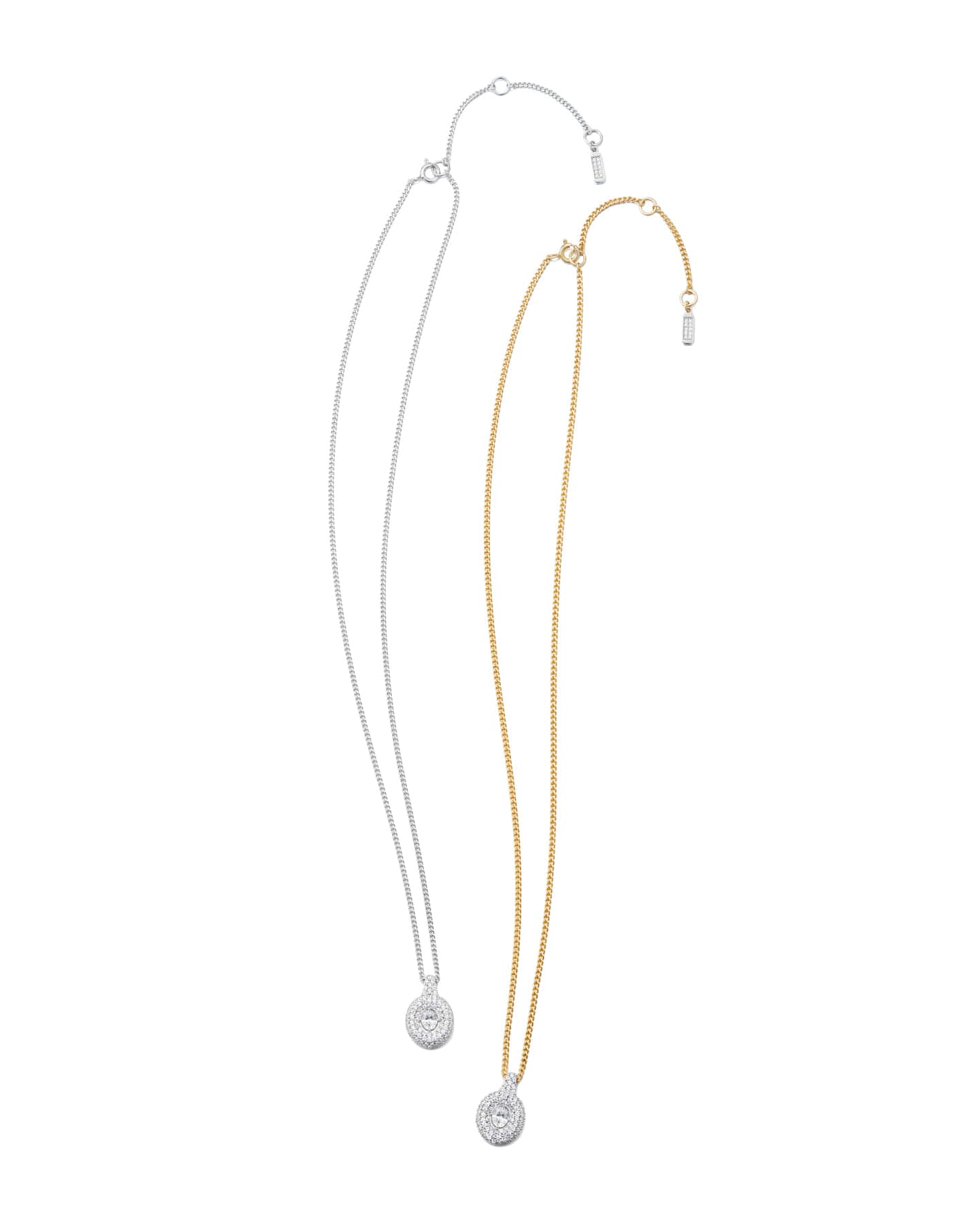 Numbering - Oval Solitaire Pendant Necklace with a  Dimensional Pave Frame #3802 product image 9 | TRAB K-Fashion Australia