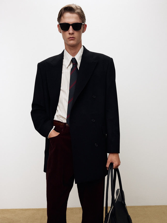 Tonywack - Wool And Cashmere Double-Breasted Tailored Jacket (Black) product image 7 | TRAB K-Fashion Australia