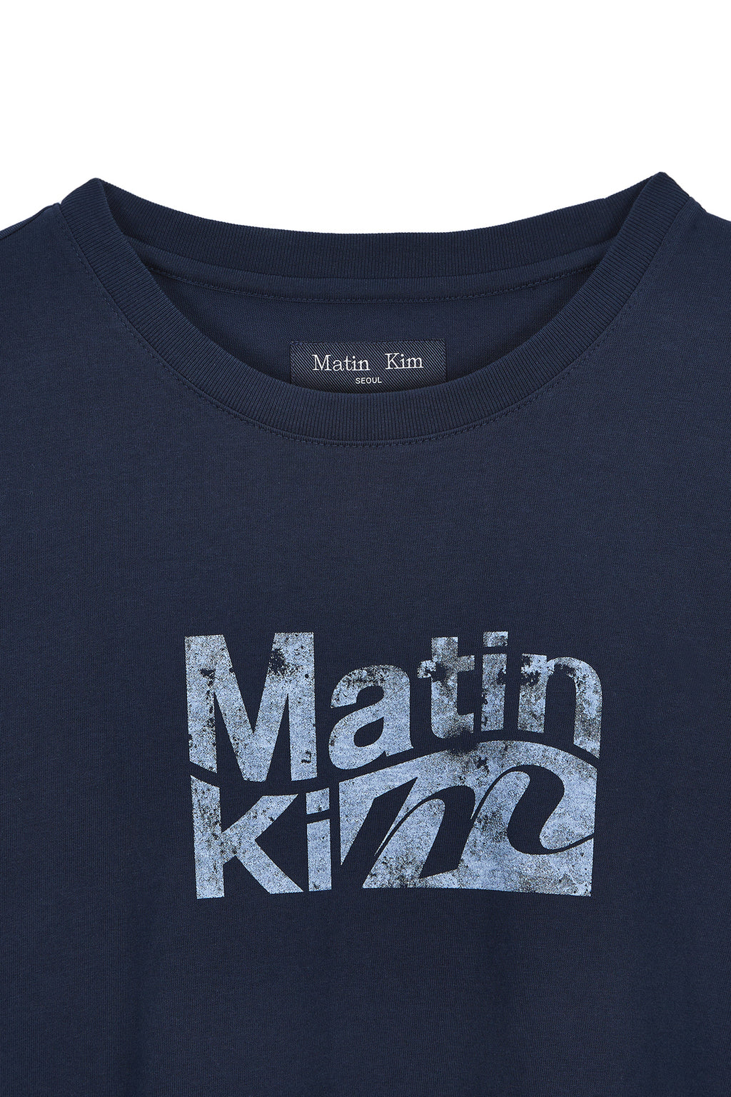 Matin Kim - Wavy Logo Graphic Top (Navy) product image 3 | TRAB K-Fashion Australia