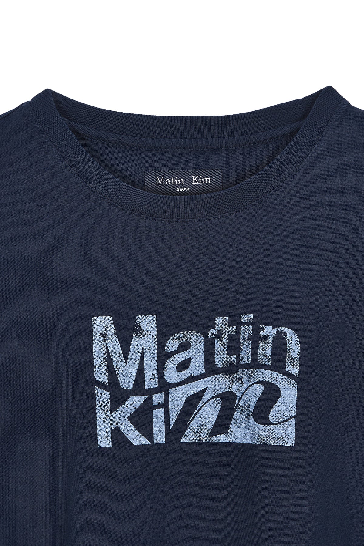 Matin Kim - Wavy Logo Graphic Top (Navy) product image 3 | TRAB K-Fashion Australia