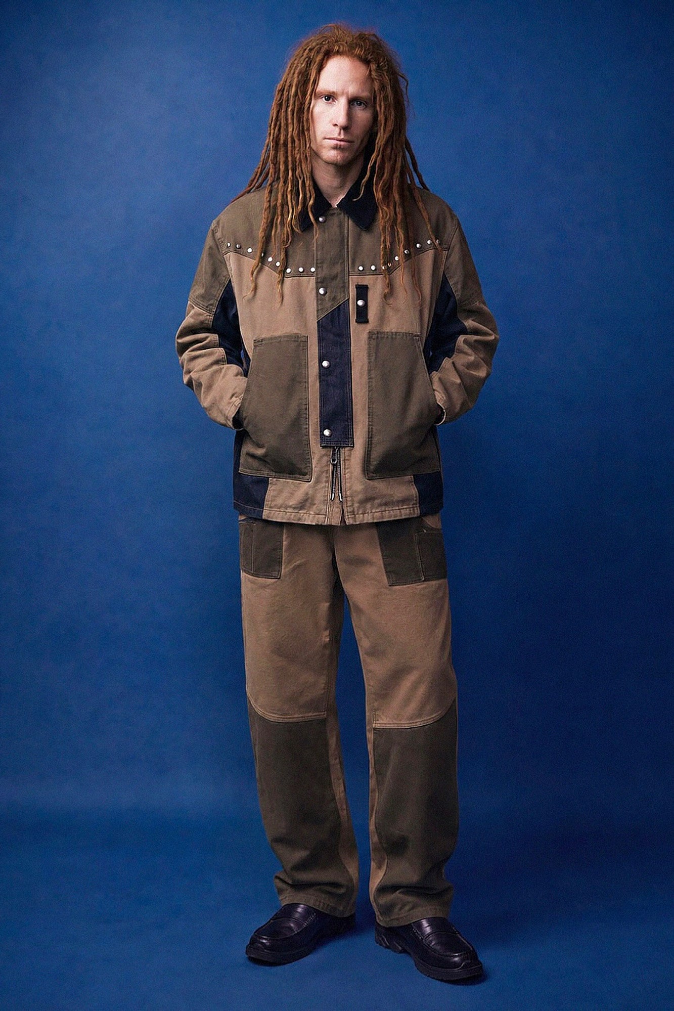 Andersson Bell - Austin Patchwork Washed Jacket (khaki) (Khaki) product image 2 | TRAB K-Fashion Australia