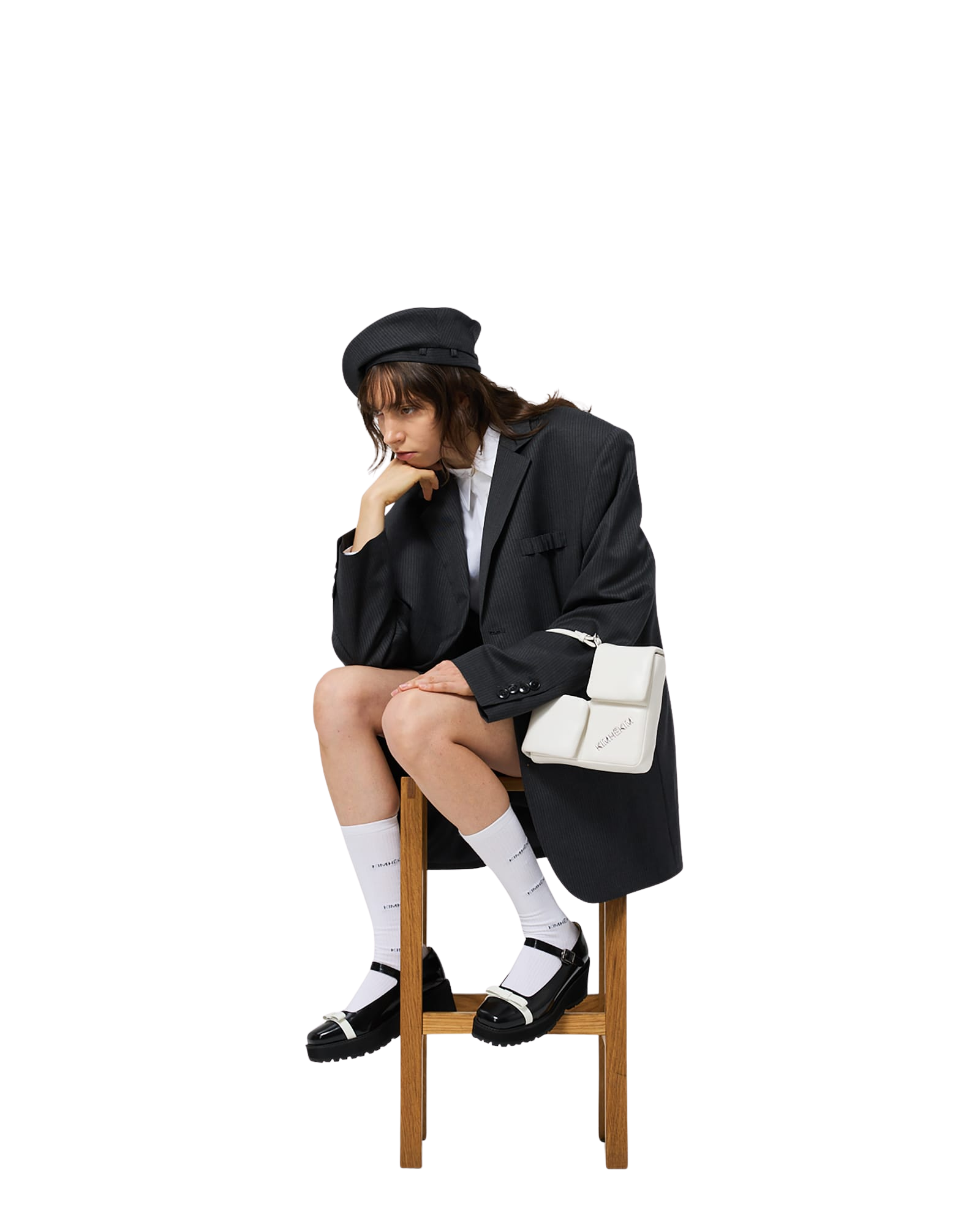 Kimhe Kim - Stripped Beret (Grey) product image 11 | TRAB K-Fashion Australia