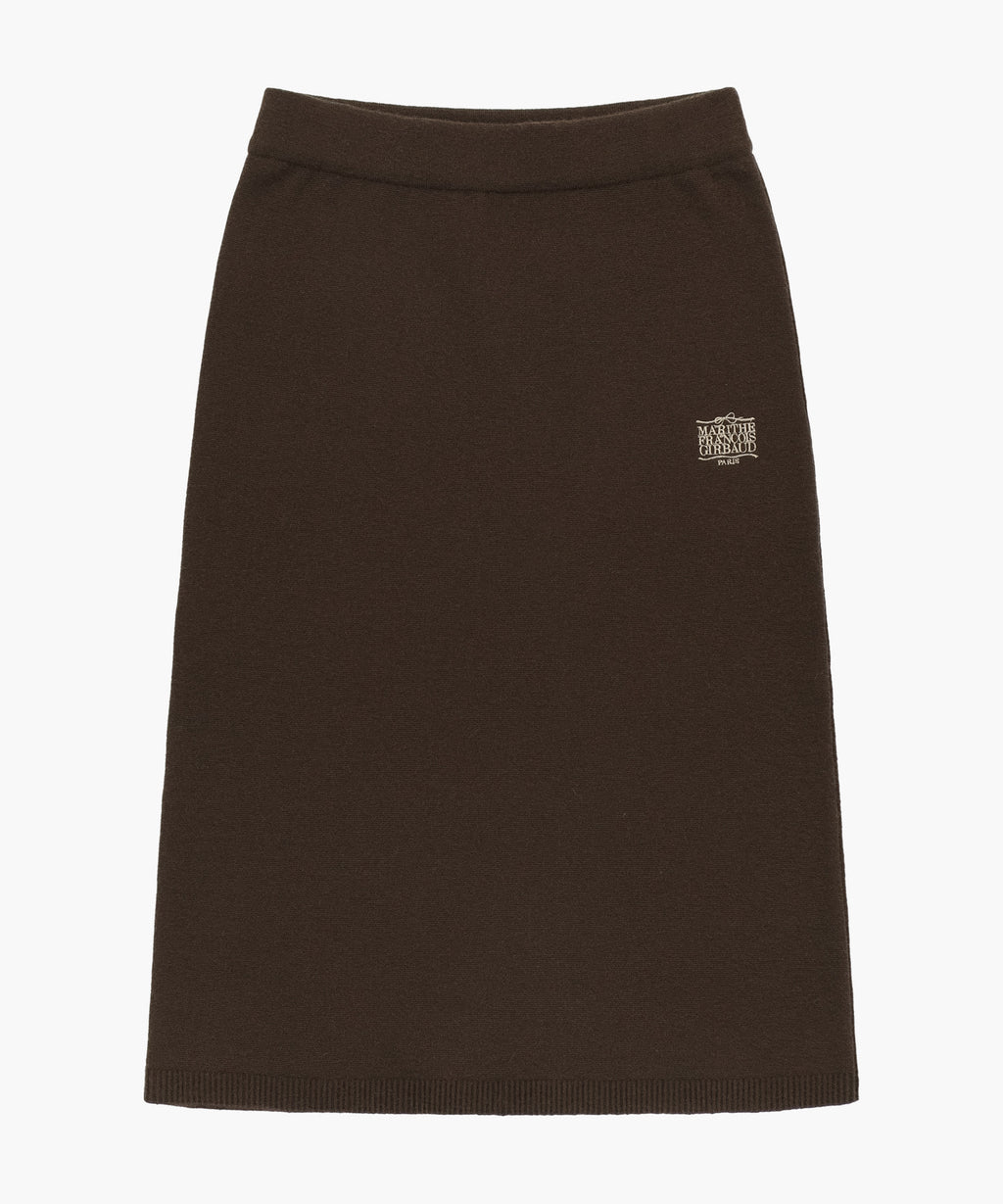Marithe & Francois Girbaud - Ribbon Classic Logo Knit Skirt (Brown) product image 5 | TRAB K-Fashion Australia