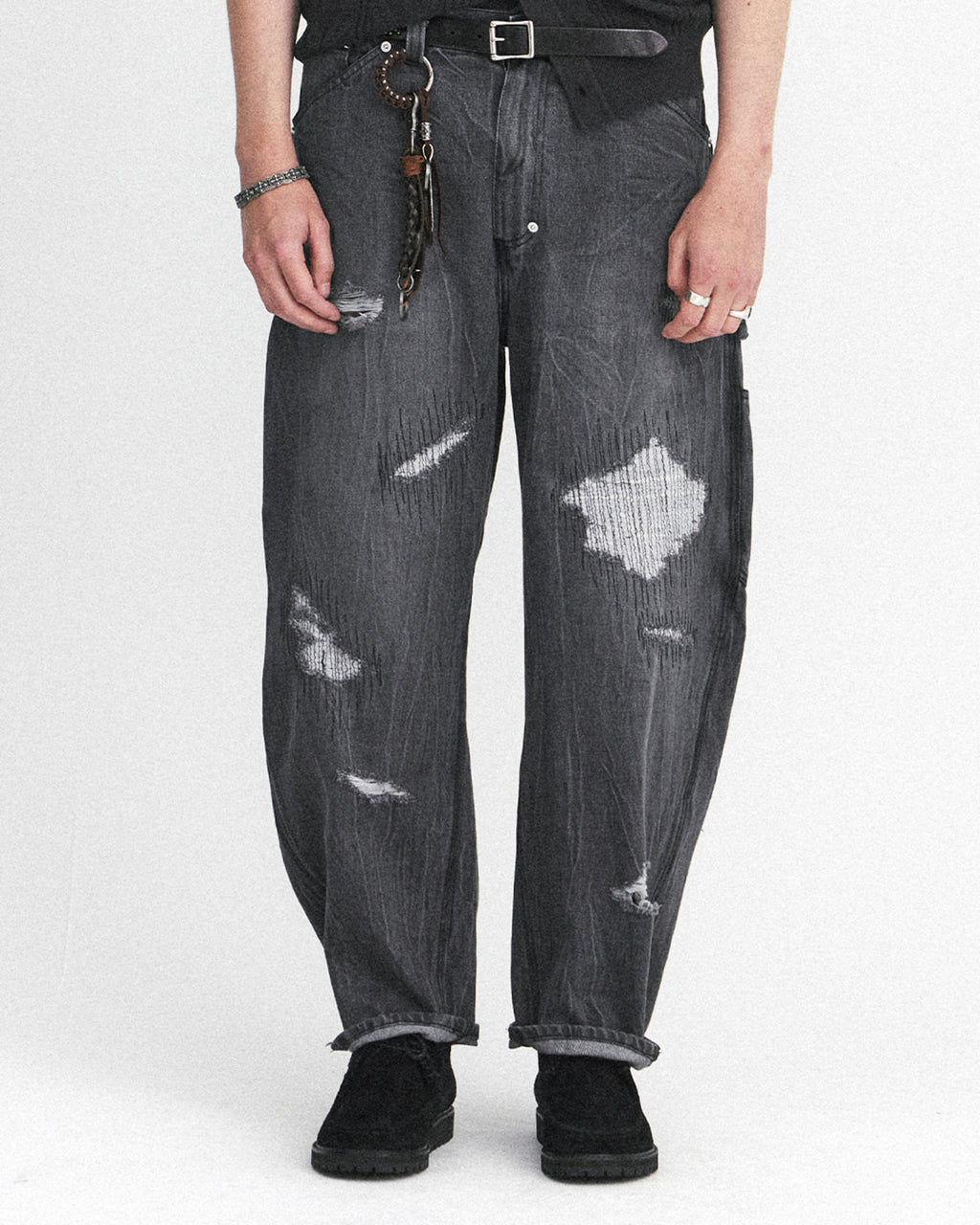 Eastlogue - Damaged Carpenter Pants (Vintage Black) product image 2 | TRAB K-Fashion Australia