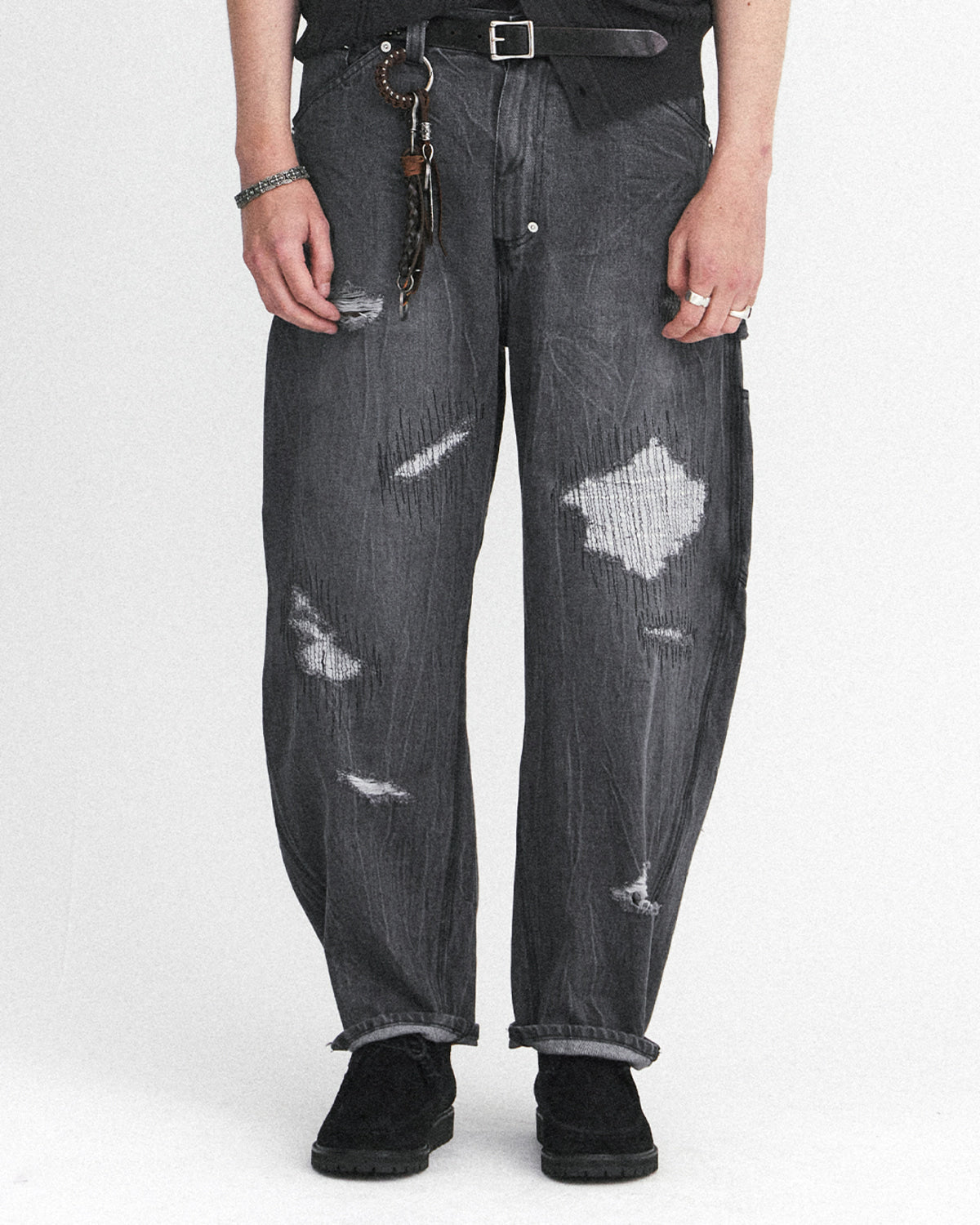 Eastlogue - Damaged Carpenter Pants (Vintage Black) product image 2 | TRAB K-Fashion Australia