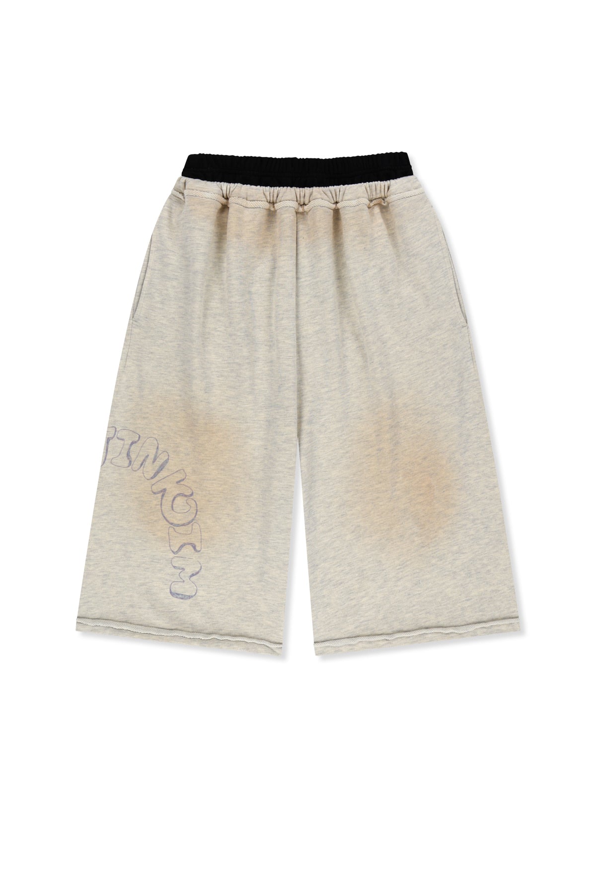 Matin Kim - Vintage Washed Color Contrast Bermuda Sweatpants (Light Beige) product image 1 | TRAB K-Fashion Australia