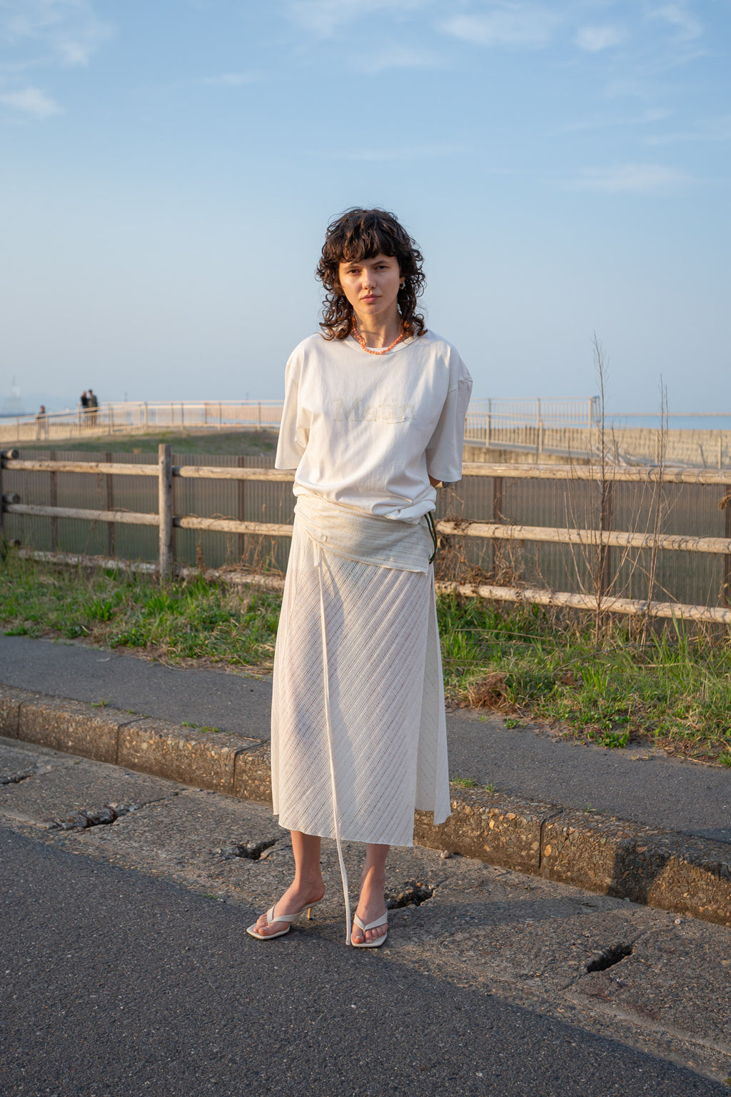 Matin Kim - Foldover Layered Maxi Wrap Skirt (Ivory) product image 7 | TRAB K-Fashion Australia