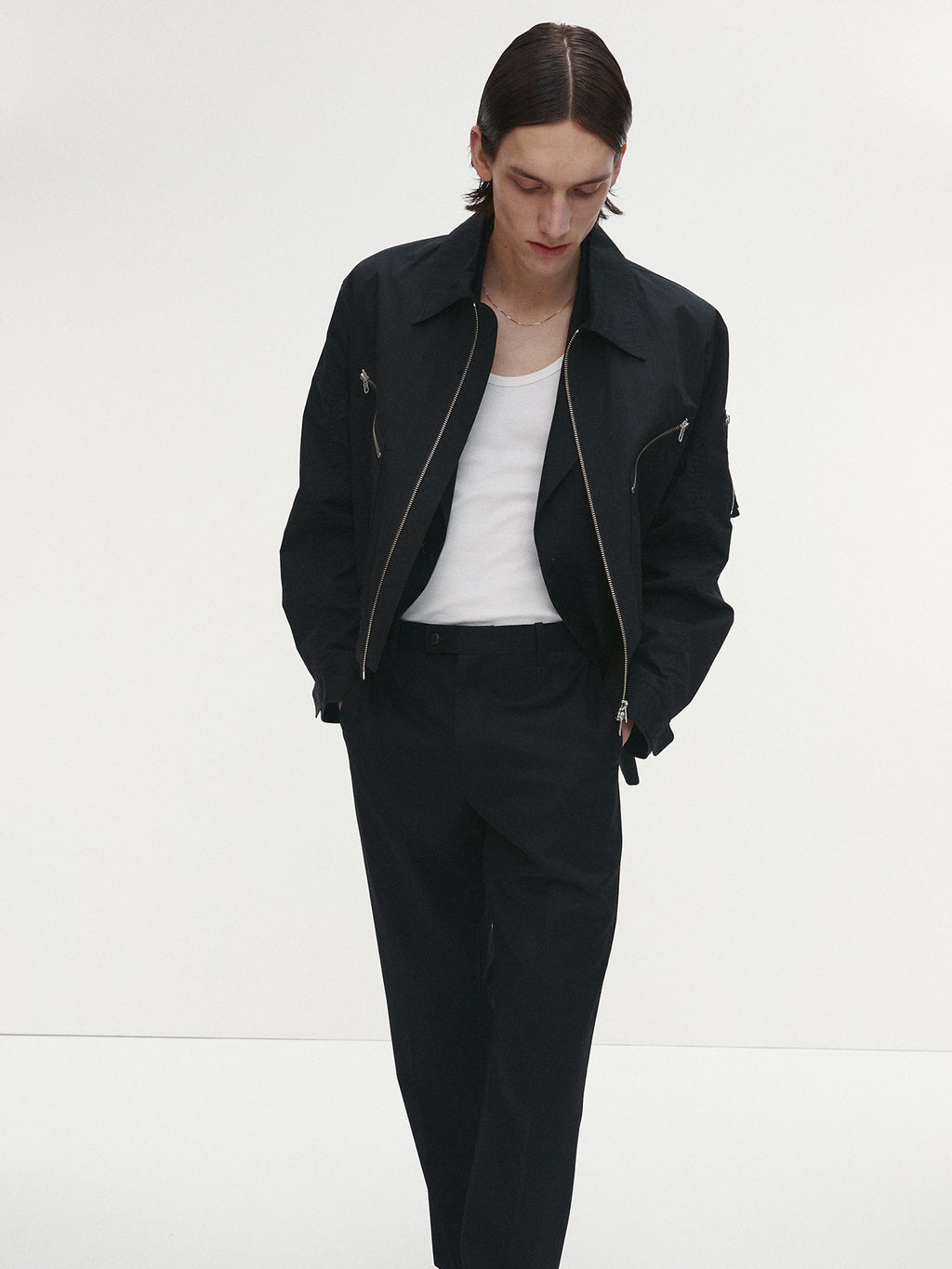 Tonywack - Light Cotton Nylon Bomber Jacket (Black) product image 6 | TRAB K-Fashion Australia