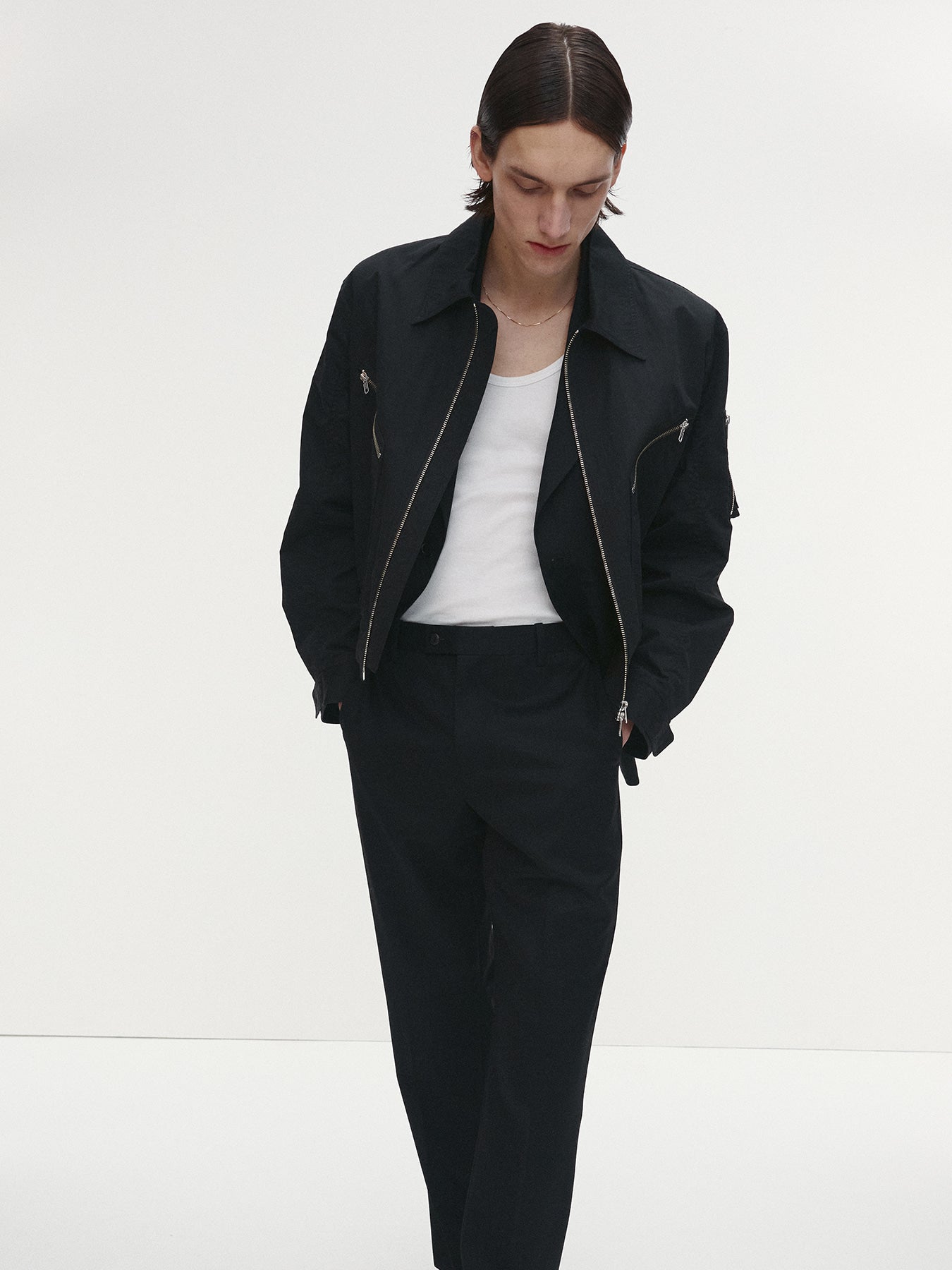 Tonywack - Light Cotton Nylon Bomber Jacket (Black) product image 6 | TRAB K-Fashion Australia