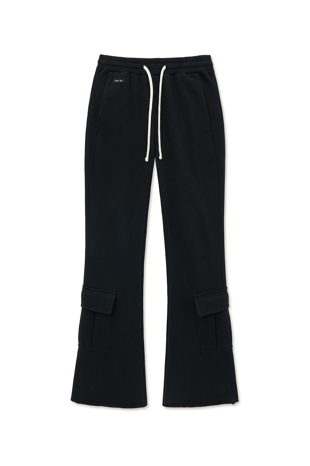 Matin Kim - Boots Cut Slim Cargo Sweatpants (Black) product image 1 | TRAB K-Fashion Australia