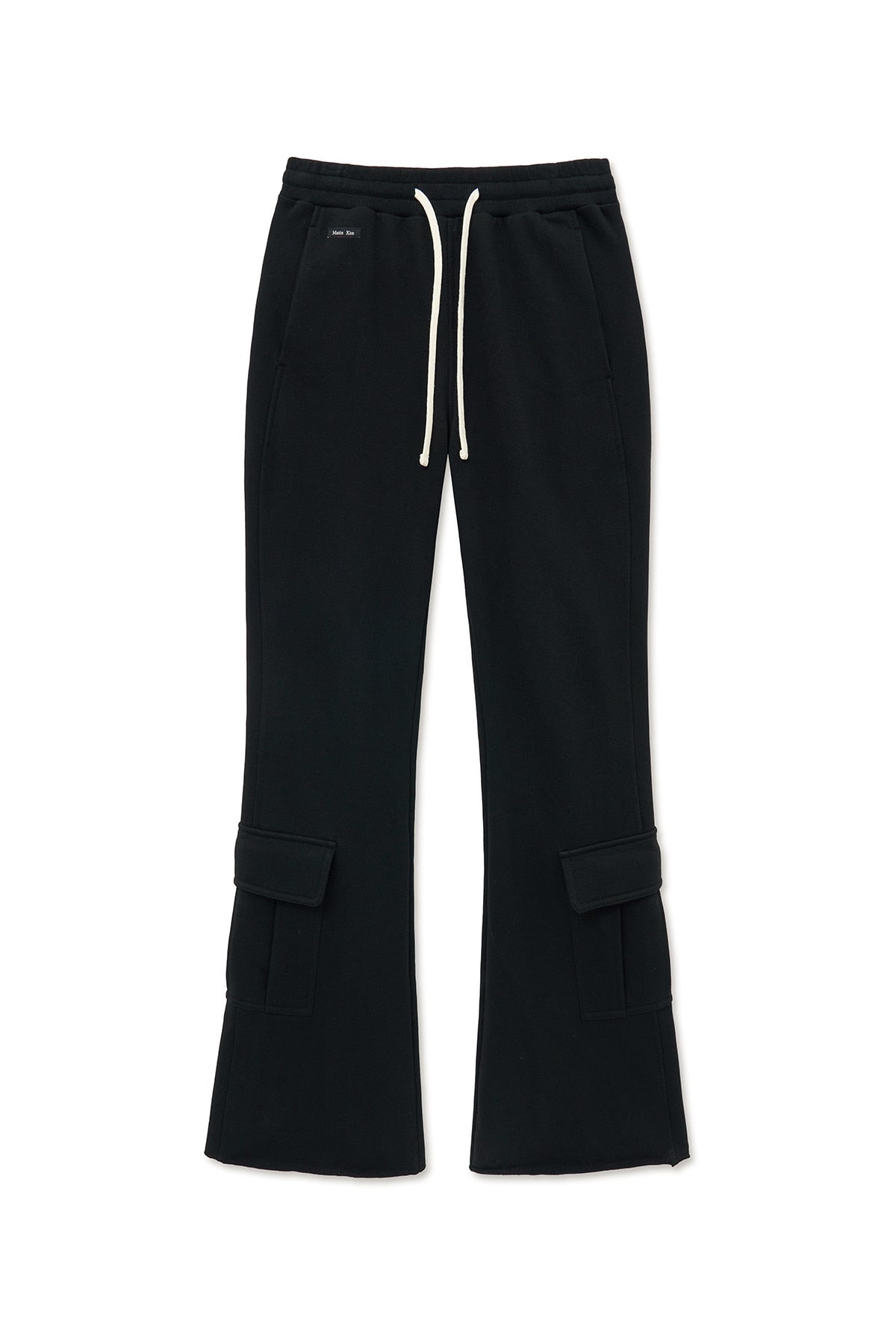 Matin Kim - Boots Cut Slim Cargo Sweatpants (Black) product image 1 | TRAB K-Fashion Australia