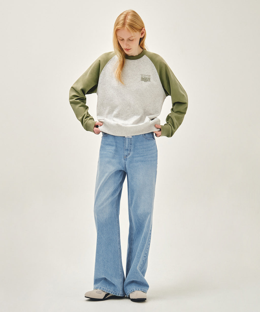 Marithe & Francois Girbaud - Small Classic Logo Color Block Sweatshirt (Khaki) product image 5 | TRAB K-Fashion Australia