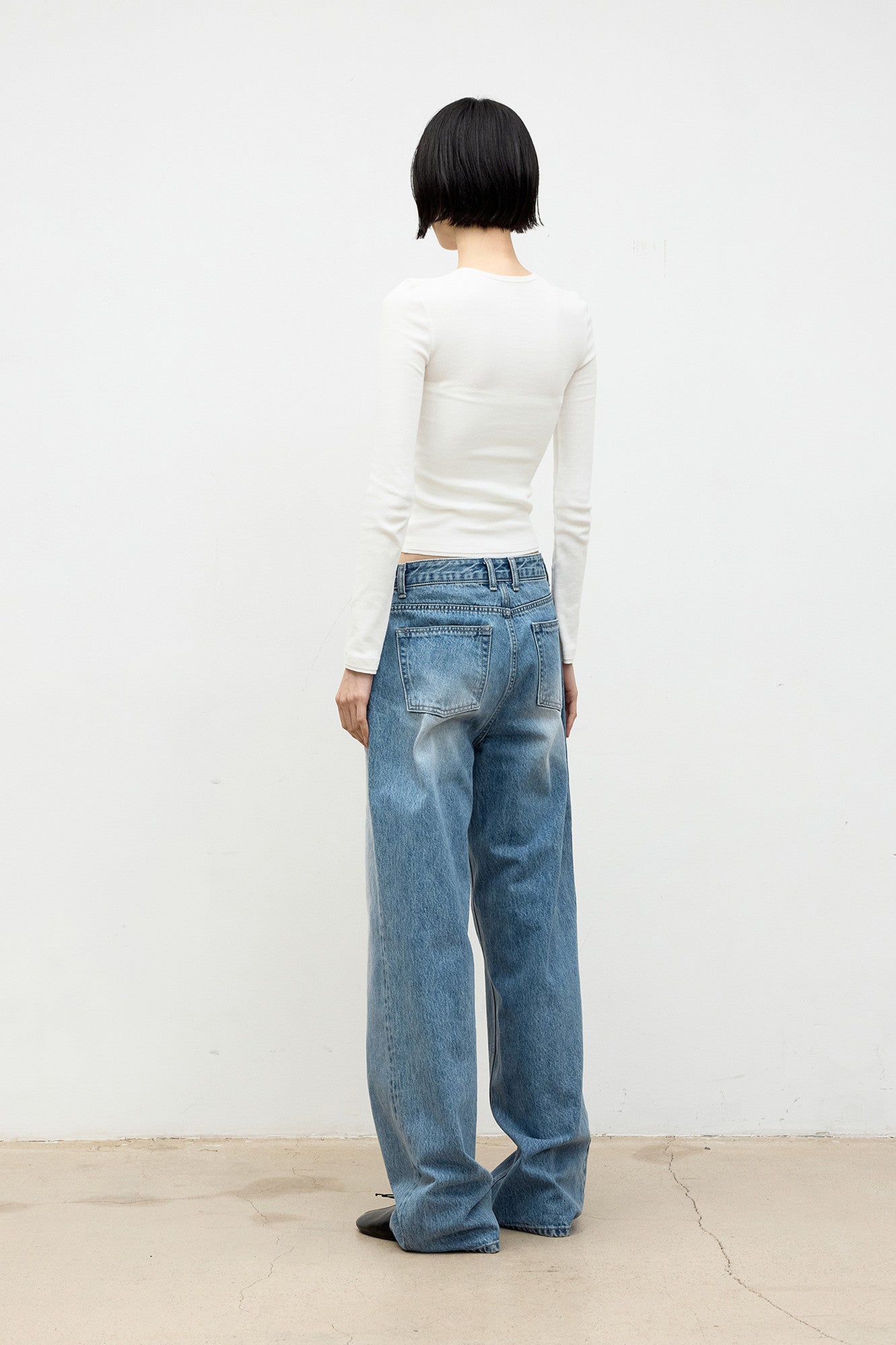 Coor - Relaxed Embo Denim Pants (Washed Blue) product image 4 | TRAB K-Fashion Australia