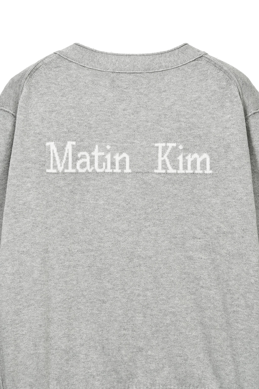 Matin Kim - Back Logo Snap Button Cardigan (Grey) product image 5 | TRAB K-Fashion Australia