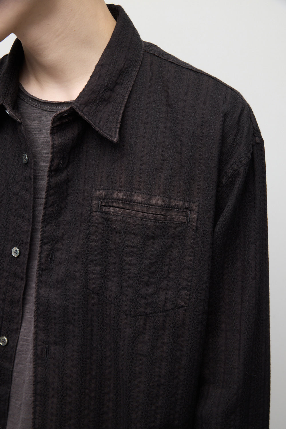 Hatchingroom - Crochet Shirt (Bleached Black) product image 13 | TRAB K-Fashion Australia