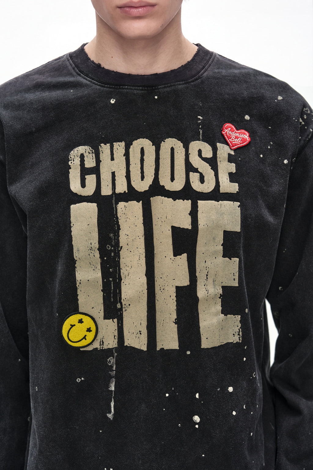 Andersson Bell - (essential) Unisex Choose Life Long Sleeve T-Shirt (black) (Black) product image 4 | TRAB K-Fashion Australia
