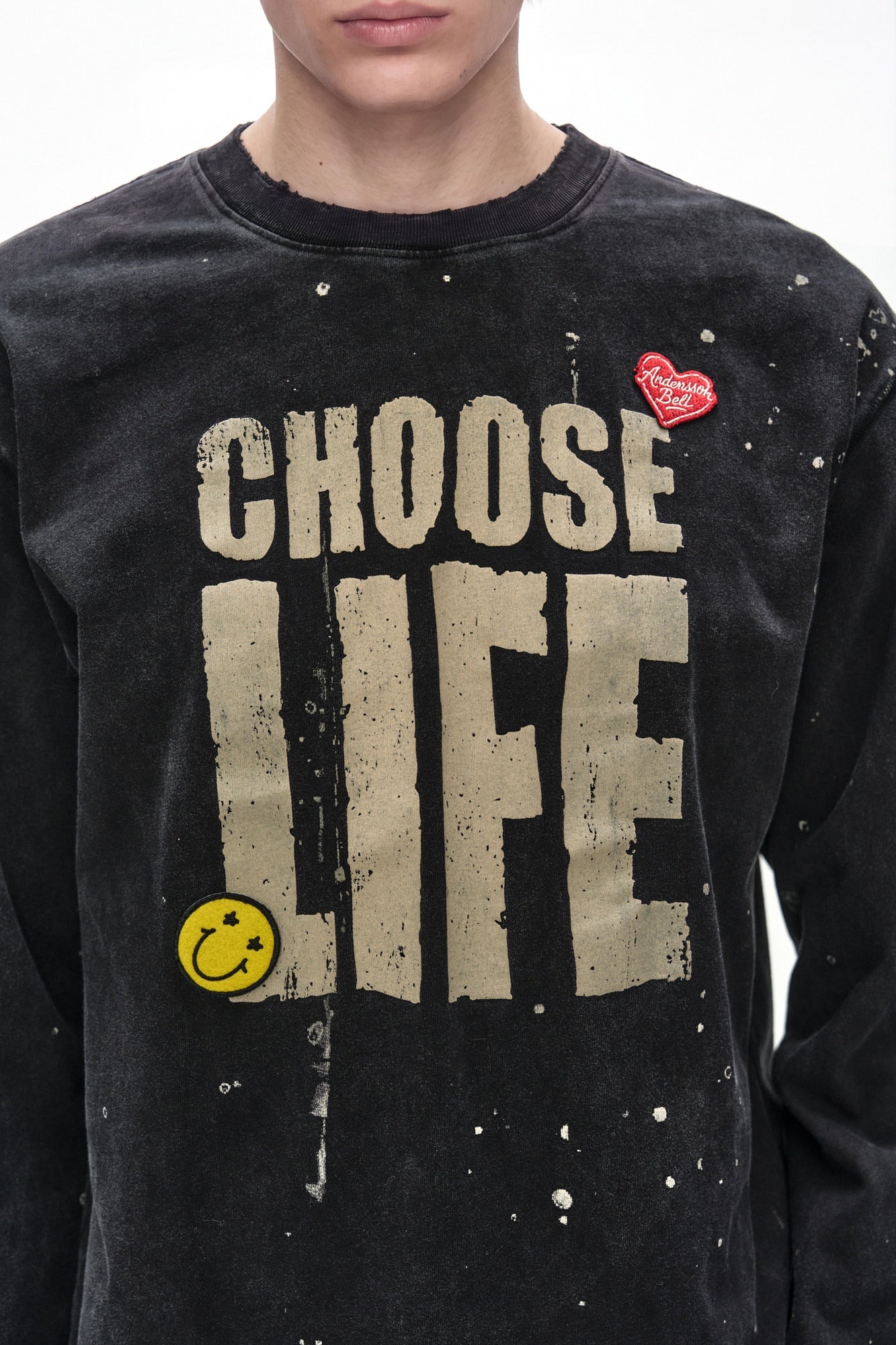 Andersson Bell - (essential) Unisex Choose Life Long Sleeve T-Shirt (black) (Black) product image 4 | TRAB K-Fashion Australia
