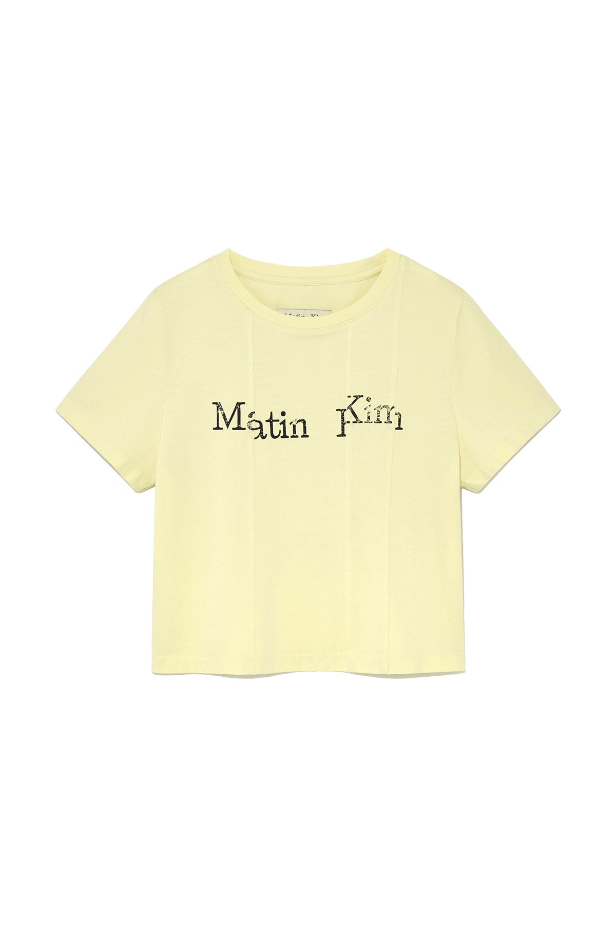 Matin Kim - Unbalance Typo Logo Crop Top (White) product image 15 | TRAB K-Fashion Australia