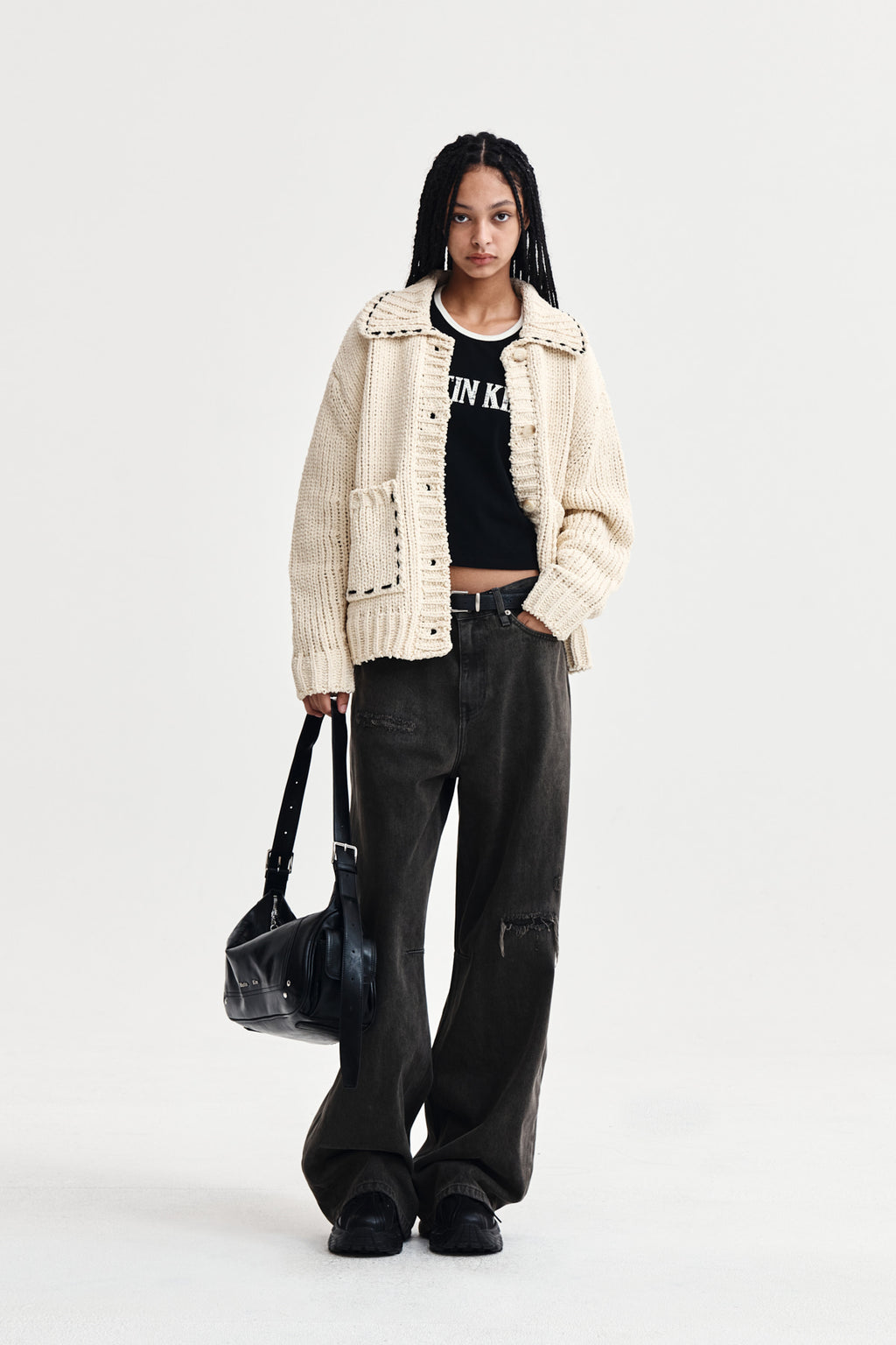 Matin Kim - Handmade Collar Knit Cardigan (Butter) product image 9 | TRAB K-Fashion Australia