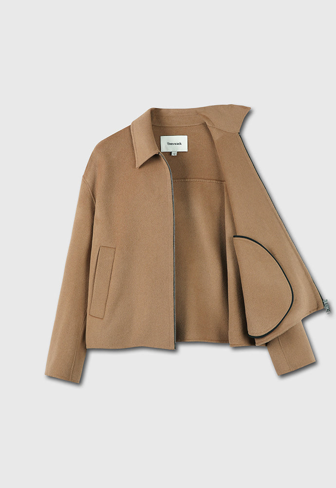 Tonywack - Handmade Cashmere Zipped Blouson Jacket (Camel) product image 8 | TRAB K-Fashion Australia