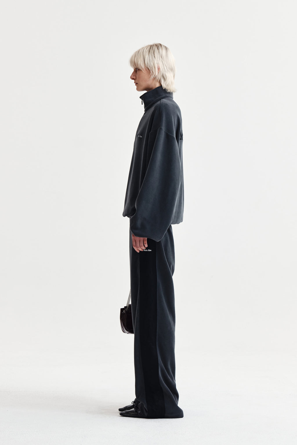 Matin Kim - Sherpa Fleece Drawstring Pants (Charcoal) product image 6 | TRAB K-Fashion Australia