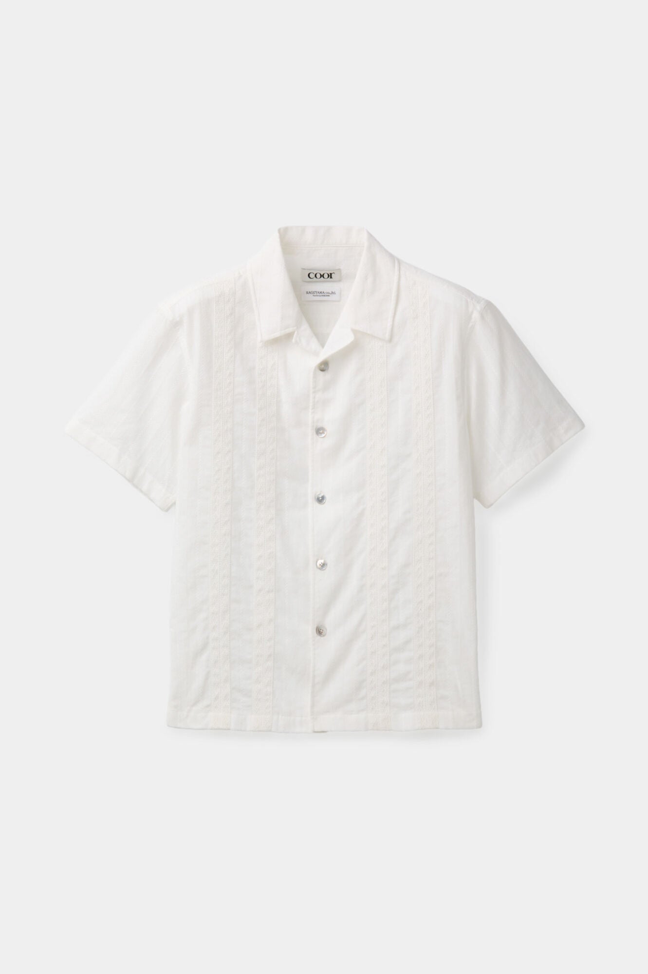 Coor - Guayabera Tape Half Shirt (White) product image 1 | TRAB K-Fashion Australia
