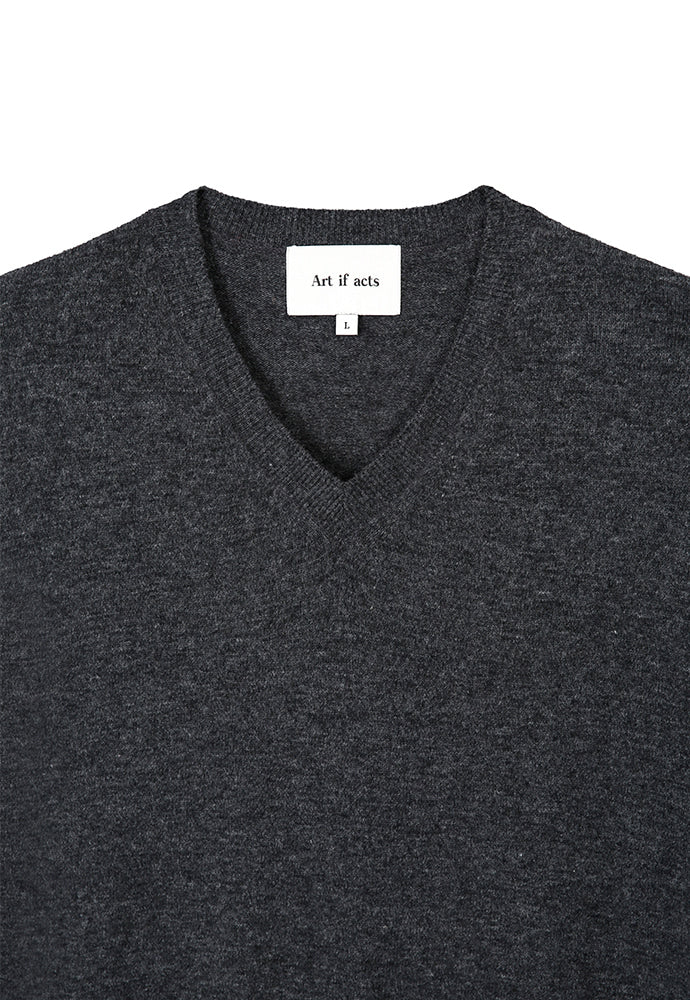 Art if acts - Cashmere V-Neck Knit (Anchor) product image 8 | TRAB K-Fashion Australia