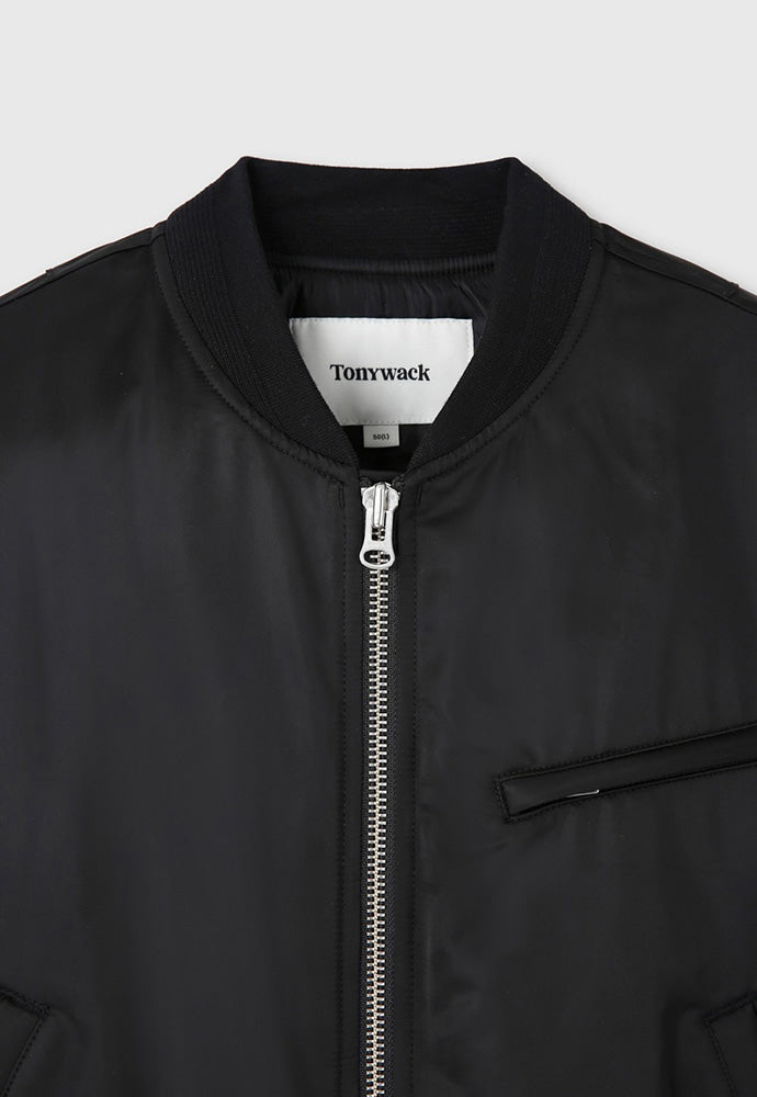 Tonywack - Recycled-Polyester Cropped Padded Bomber (Black) product image 10 | TRAB K-Fashion Australia