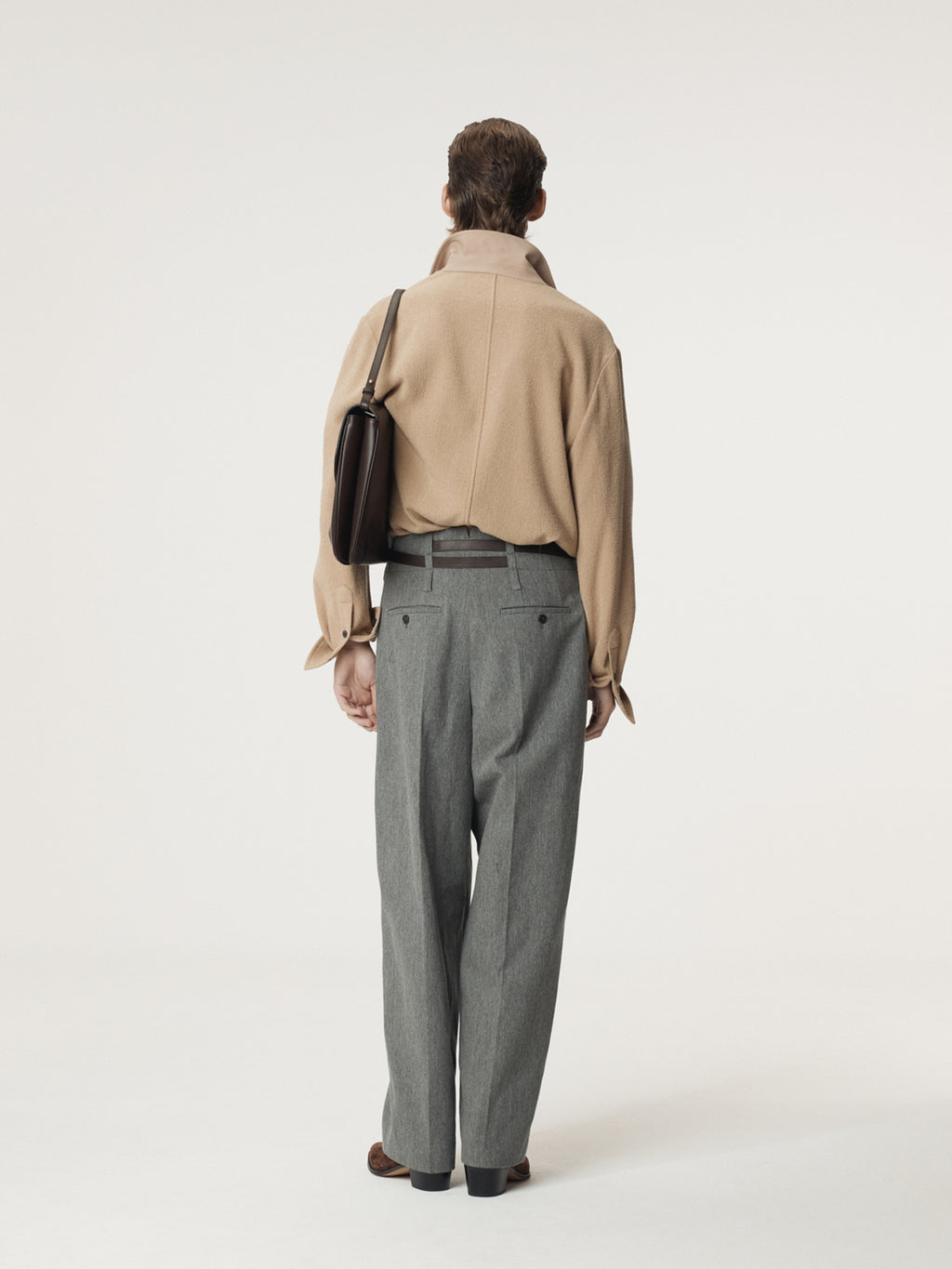 Recto - Wool Tweed Soft Shirt (Beige) product image 3 | TRAB K-Fashion Australia