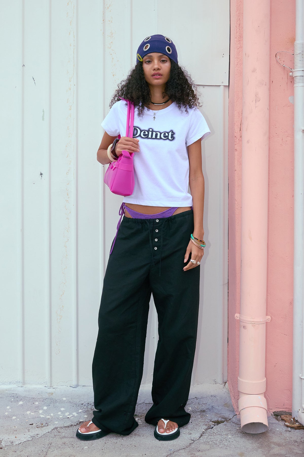 Deinet - Spray Logo Pigment T-Shirt (White) product image 4 | TRAB K-Fashion Australia