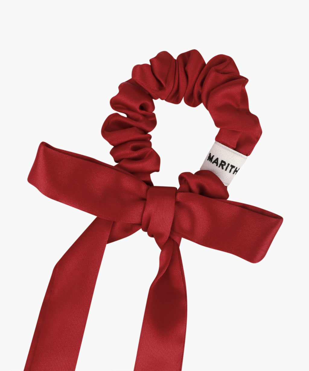Marithe & Francois Girbaud - Regular Logo Satin Hair Ribbon Scrunchie 2pack (Red) product image 3 | TRAB K-Fashion Australia