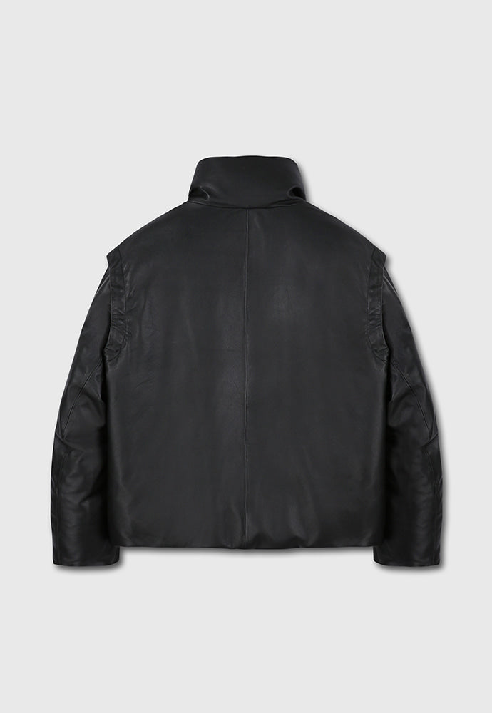 Tonywack - Leather Down Puffer Jacket (Black) product image 12 | TRAB K-Fashion Australia