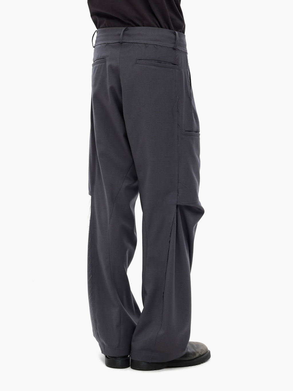 Jiyong Kim - Raw Edged 3D Pocket Trousers (Grey) product image 6 | TRAB K-Fashion Australia
