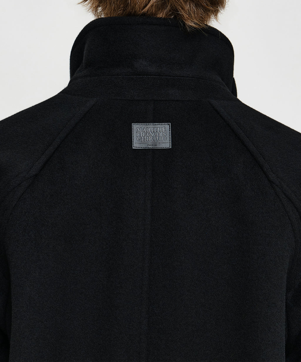 Marithe & Francois Girbaud - Wool Blend Long Balmacaan Coat (Black) product image 6 | TRAB K-Fashion Australia