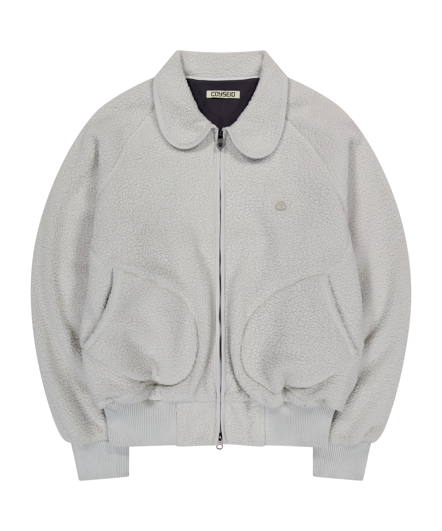 Coyseio - Round Collar Fleece Jacket (Light Grey) product image 1 | TRAB K-Fashion Australia