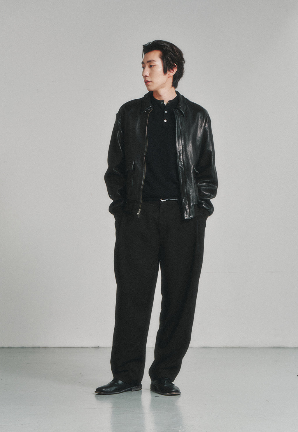 Art if acts - Washed Lambskin Leather A2 Jacket (Black) product image 4 | TRAB K-Fashion Australia